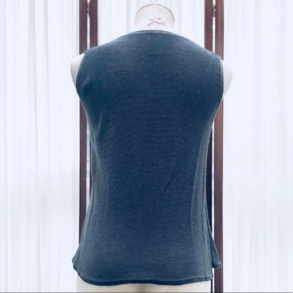 Eileen Fisher Sweater Vest Gray Cotton - Picture 4 of 7